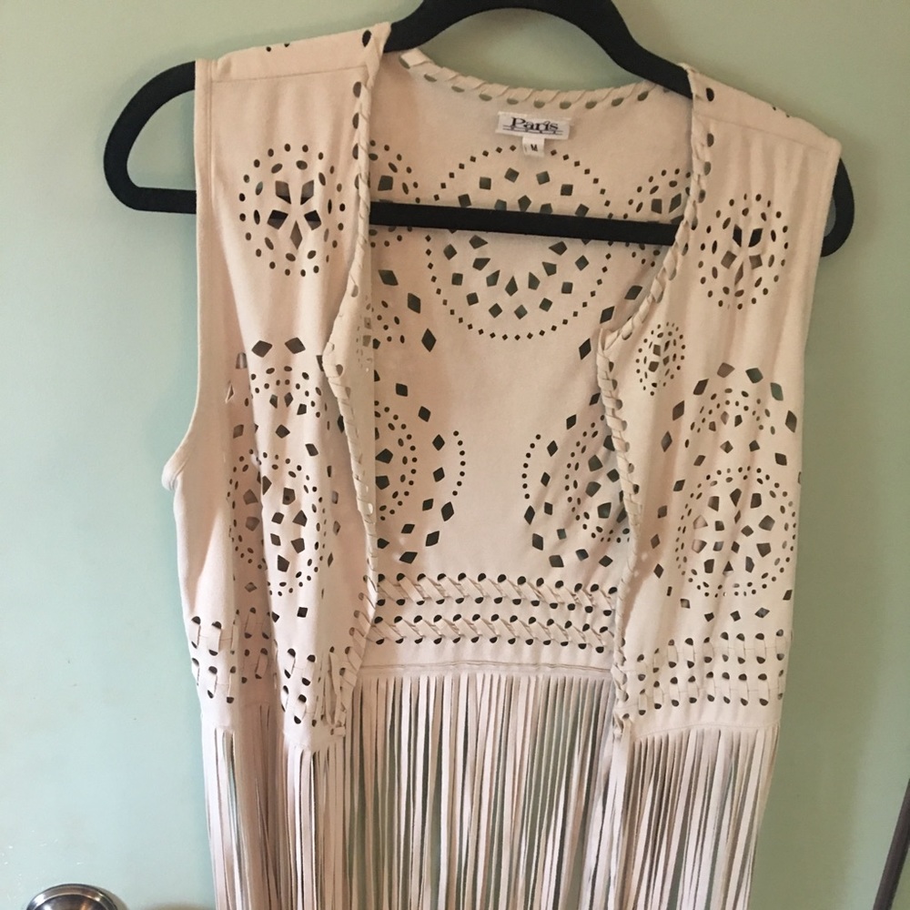 Suede fringe vest